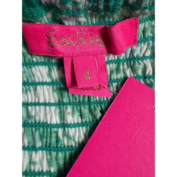 Lilly Pulitzer Delaney Short Sleeve Dress Botanical Green Safari Sangria 4 NEW - Picture 11 of 13